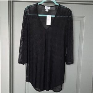 Jordan Taylor Black Sheer Knit Swim Coverup